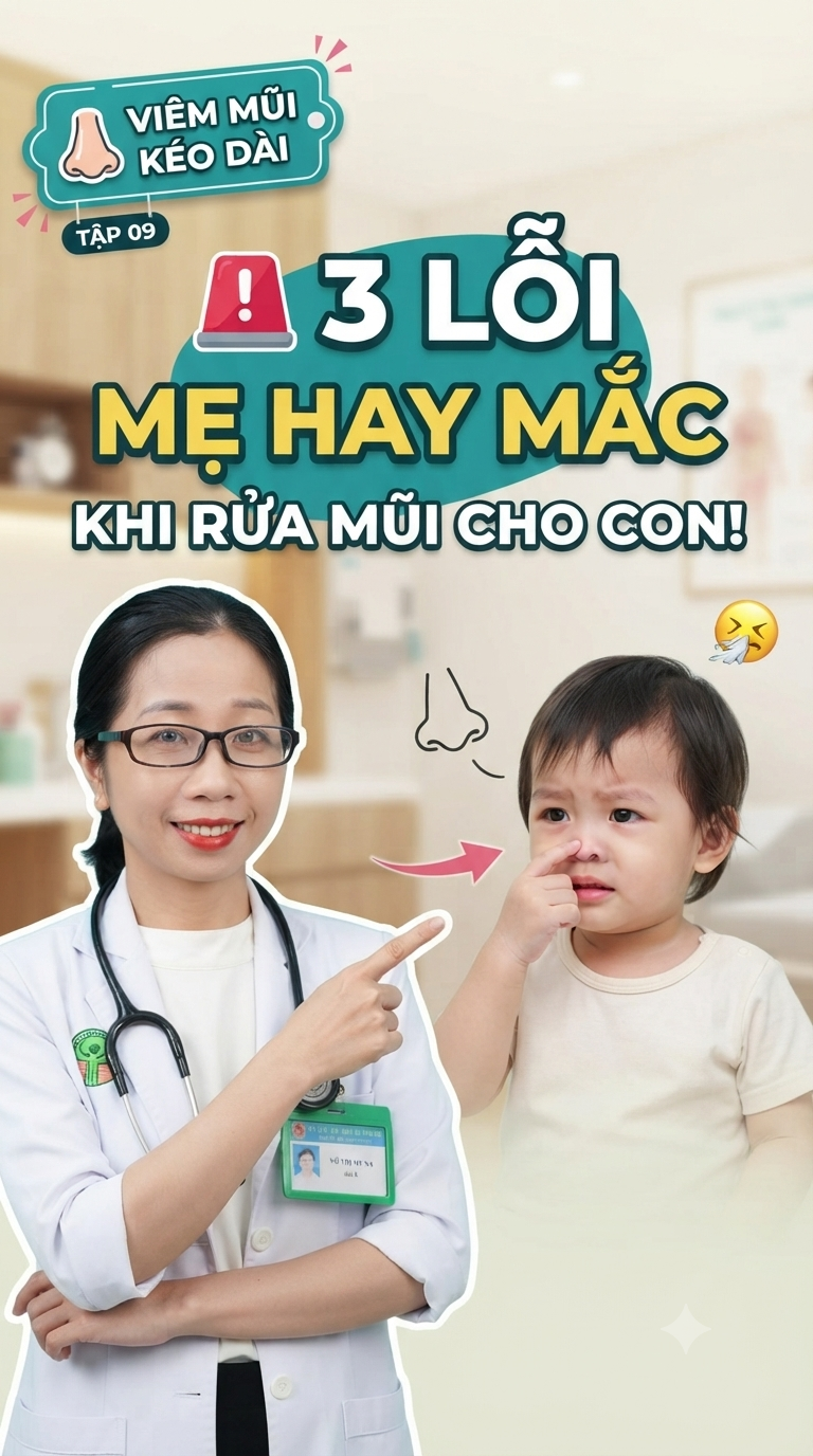 🤧 RỬA MŨI CHO TRẺ: MẸ ĐANG LÀM ĐÚNG HAY VÔ TÌNH KHIẾN MŨI CON KHÓ CHỊU HƠN?