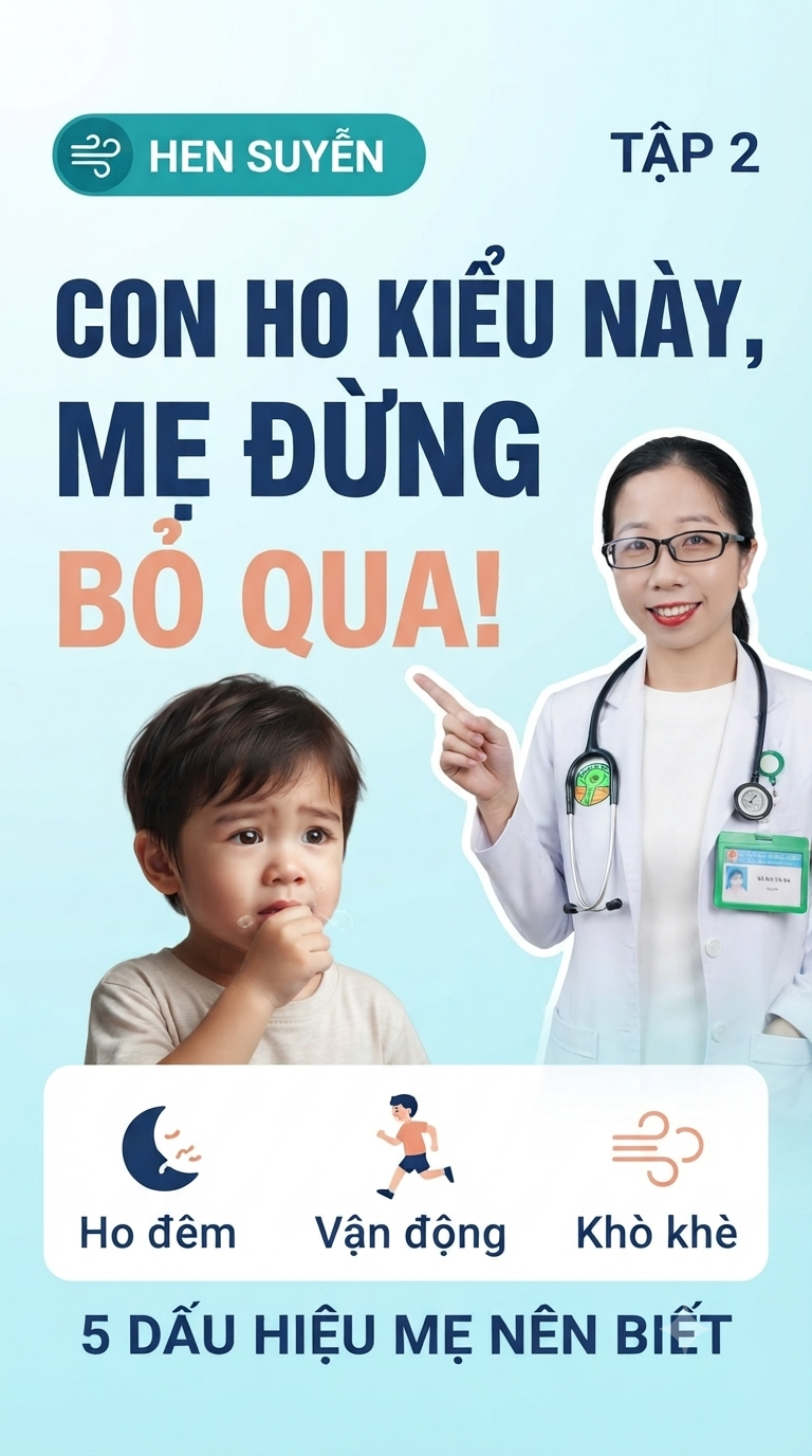 DẤU HIỆU HEN SUYỄN Ở TRẺ                               Mẹ rất dễ bỏ qua vì cứ nghĩ là “con yếu” hoặc “hay bệnh”