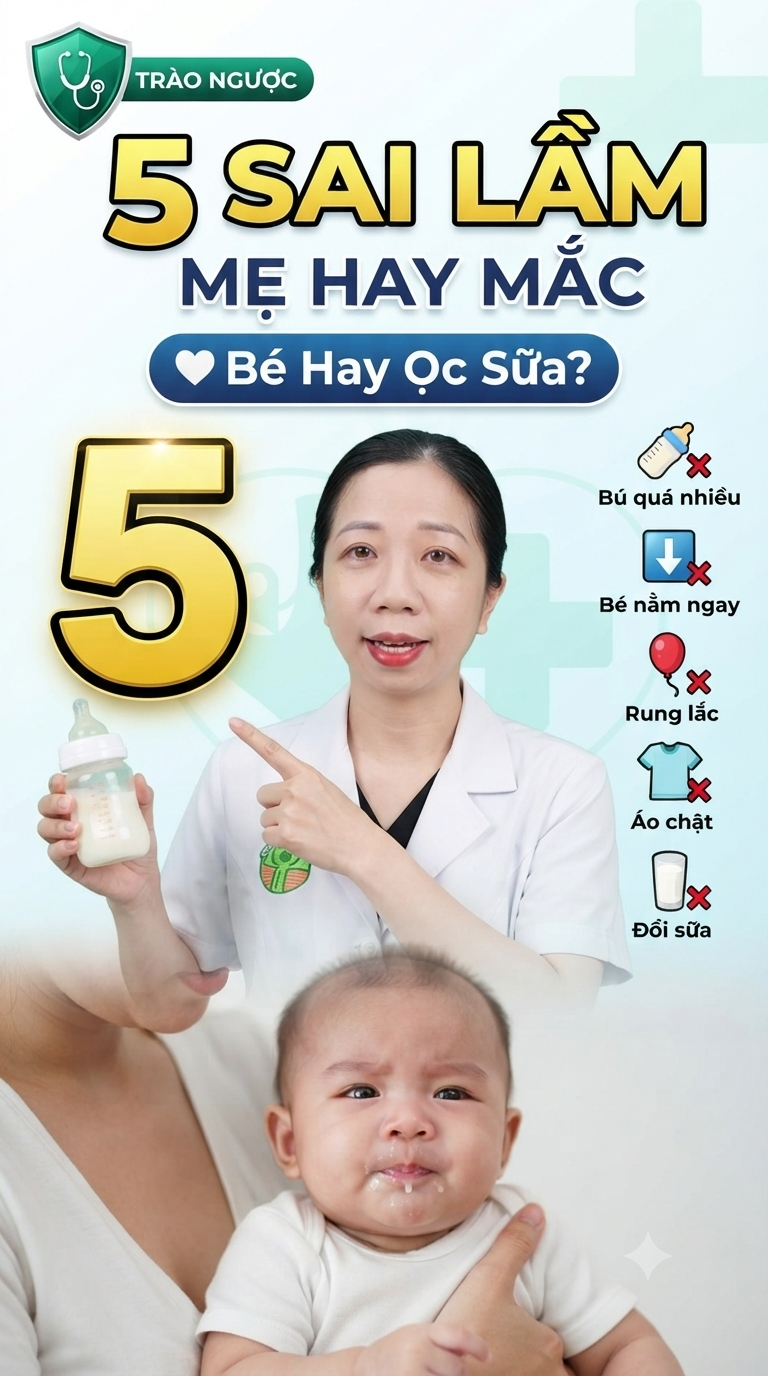⚠️ NHỮNG SAI LẦM BỐ MẸ THƯỜNG MẮC PHẢI Vô tình khiến tình trạng trào ngược của con nặng hơn