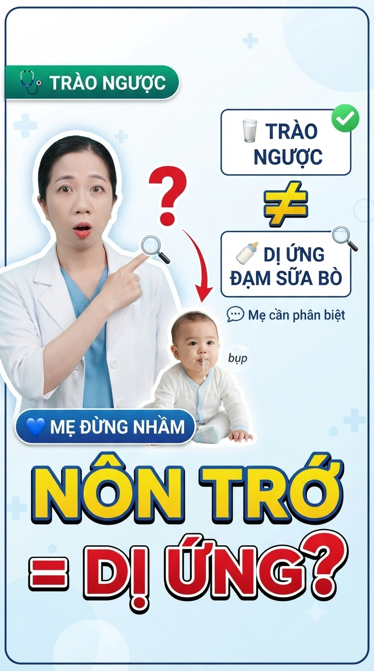 🥛 TRÀO NGƯỢC VÀ DỊ ỨNG ĐẠM SỮA BÒ CÓ GIỐNG NHAU KHÔNG?