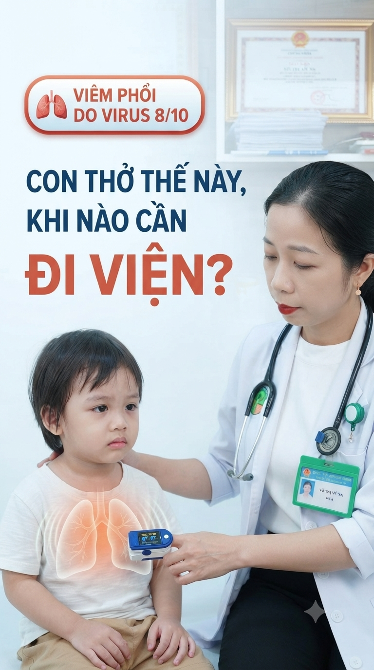 🎯TẬP 8: VIÊM PHỔI DO VIRUS:                                            KHI NÀO TRẺ CẦN OXY VÀ NHẬP VIỆN?